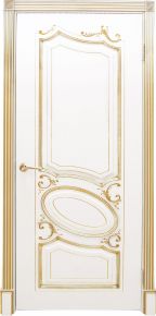 Дверь межкомнатная массив сосны Маркиз (Слоновая кость с патиной золото) Д Interne Doors