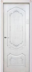 Дверь межкомнатная массив сосны Флоренция-1 (Белый с патиной серебро) ДГ Interne Doors