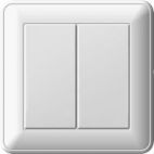 Выключатель двухклавишный скрытый 16 А белый, VS516-252-18 W59