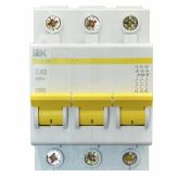 Выключатель автоматический IEK трехполюсный 40А C ВА 47-29 4.5кА, MVA20-3-040-C