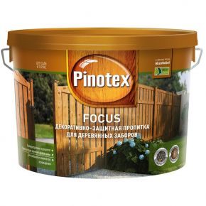 Пропитка Pinotex Focus для заборов декоративно-защитная, золотая осень 0,75л