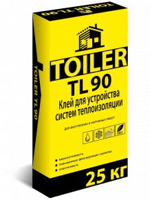 Клей TOILER TL 90 для устройства систем теплоизоляции, 25 кг